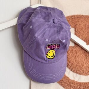 Bershka Purple Cap with Smiley Patch